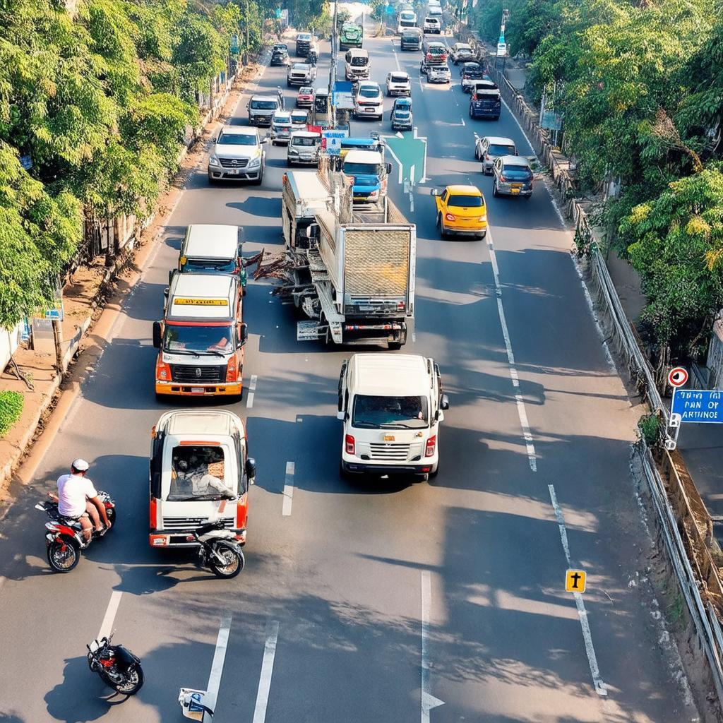 Hình ảnh Ngã Tư Dầu Giây Đồng Nai với luồng giao thông sầm uất trên Quốc lộ 1A và Quốc lộ 20